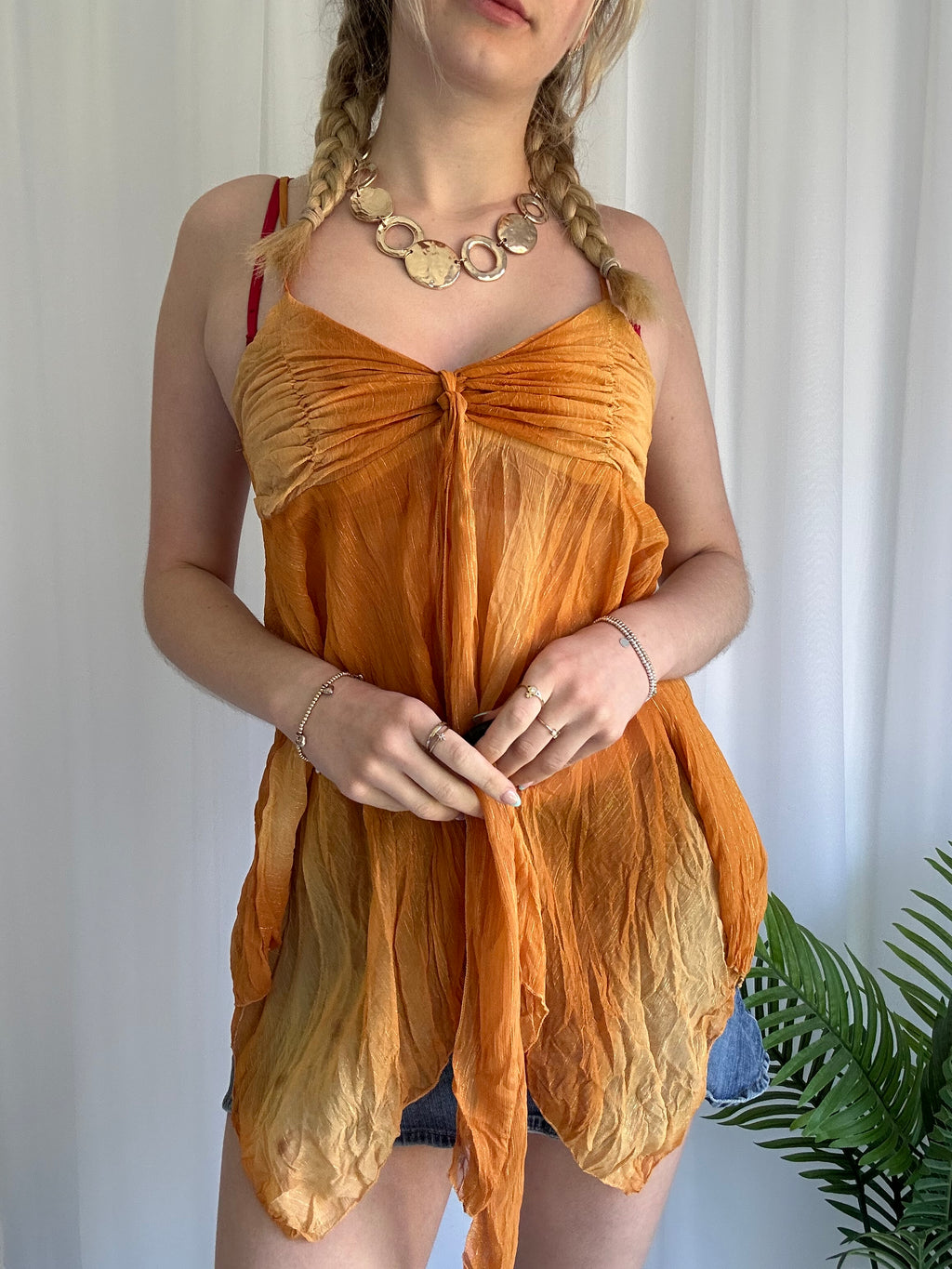 Orange sparkly fairy cami