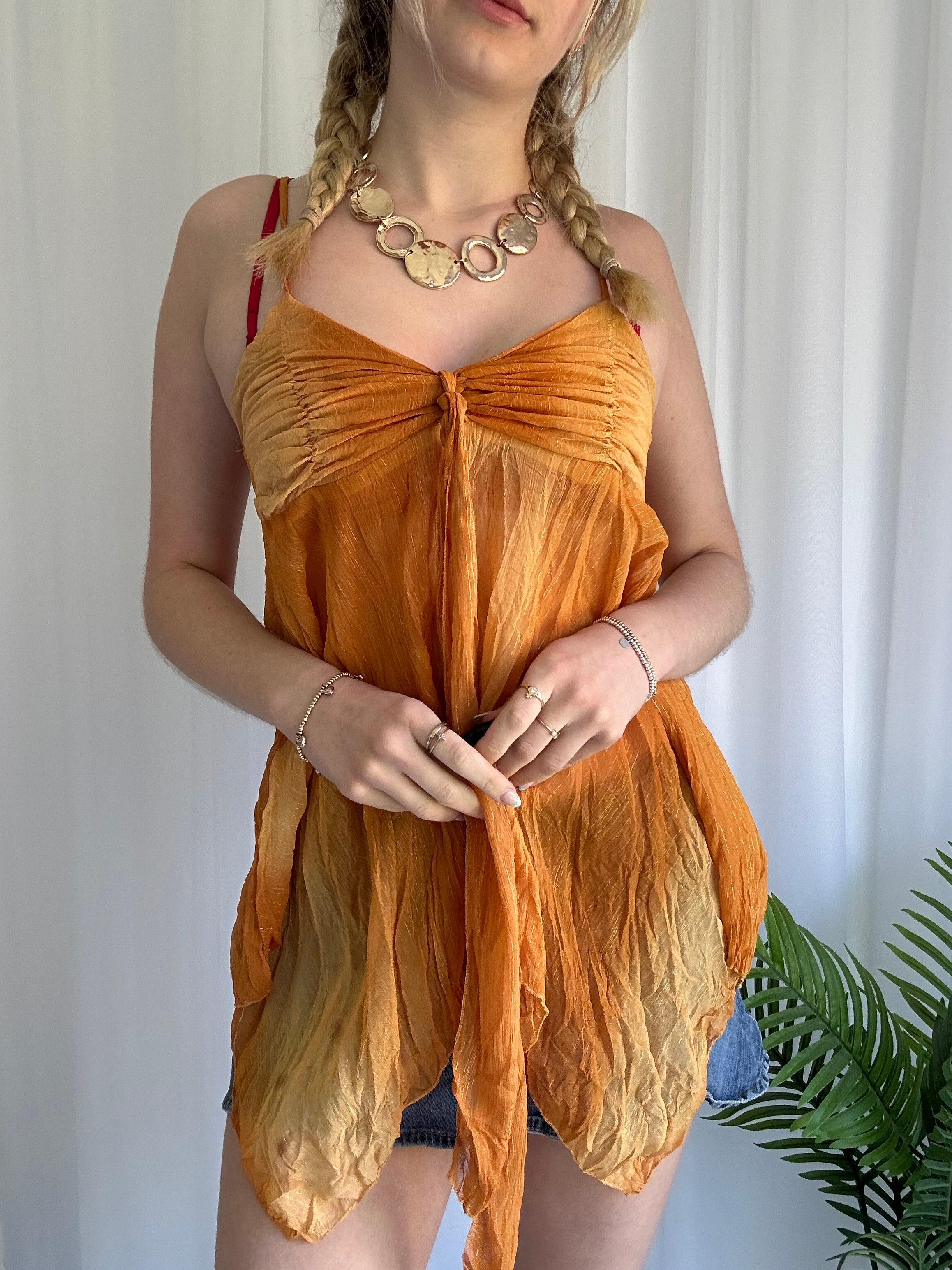 Orange sparkly fairy cami