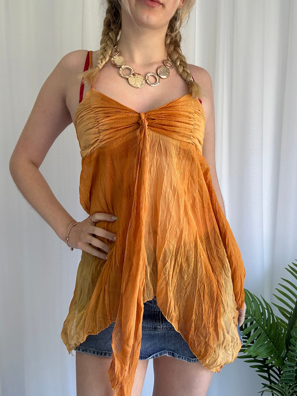 Orange sparkly fairy cami
