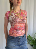 New York pink baby tee