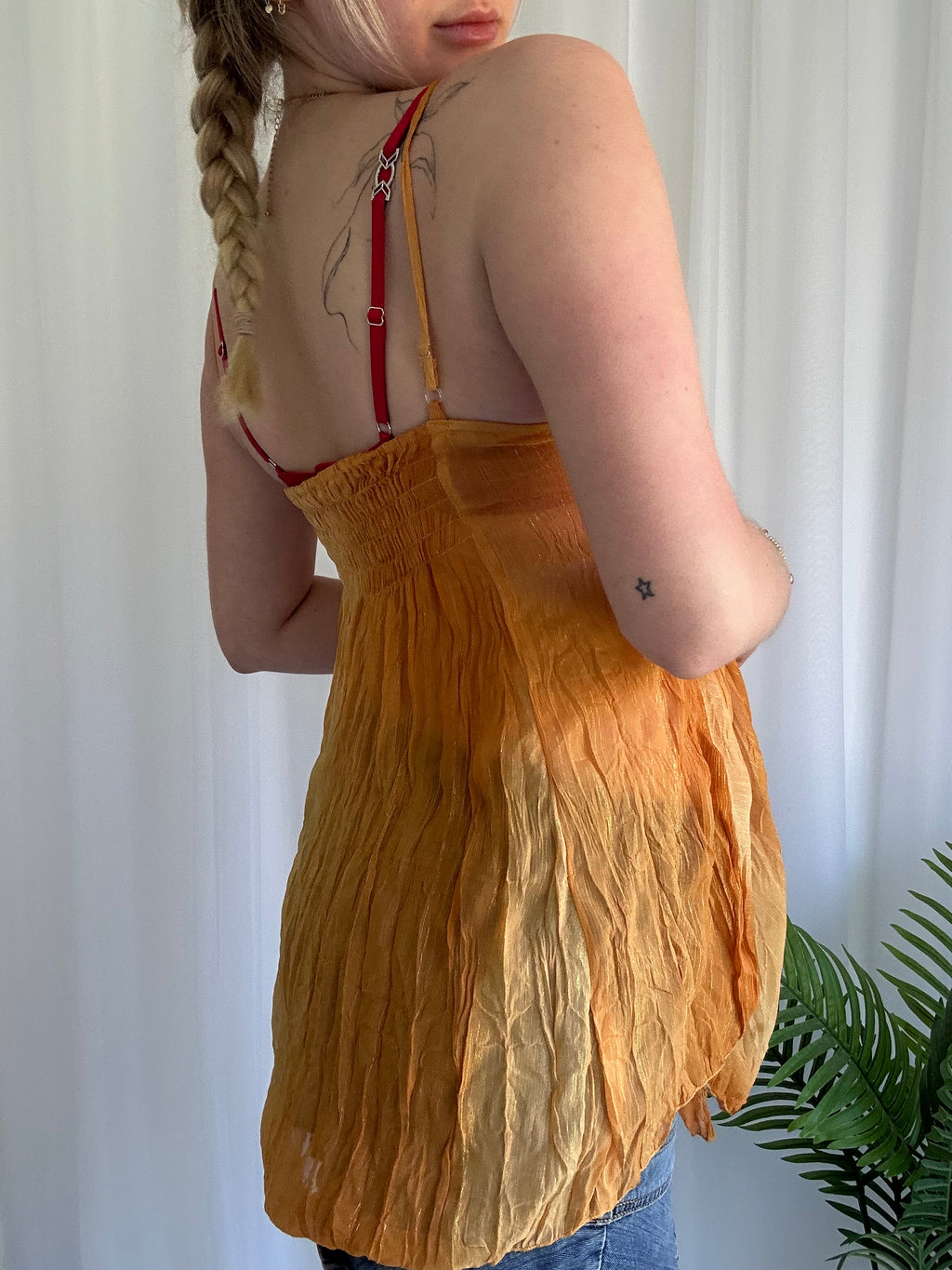 Orange sparkly fairy cami