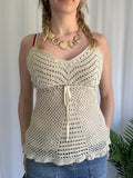 Cream crotchet cami top
