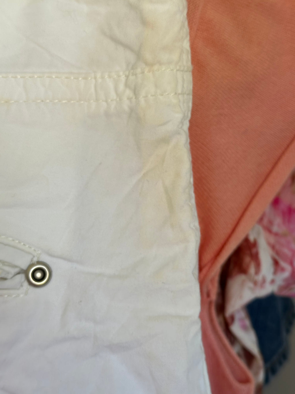 White ruffle cargo mini skirt