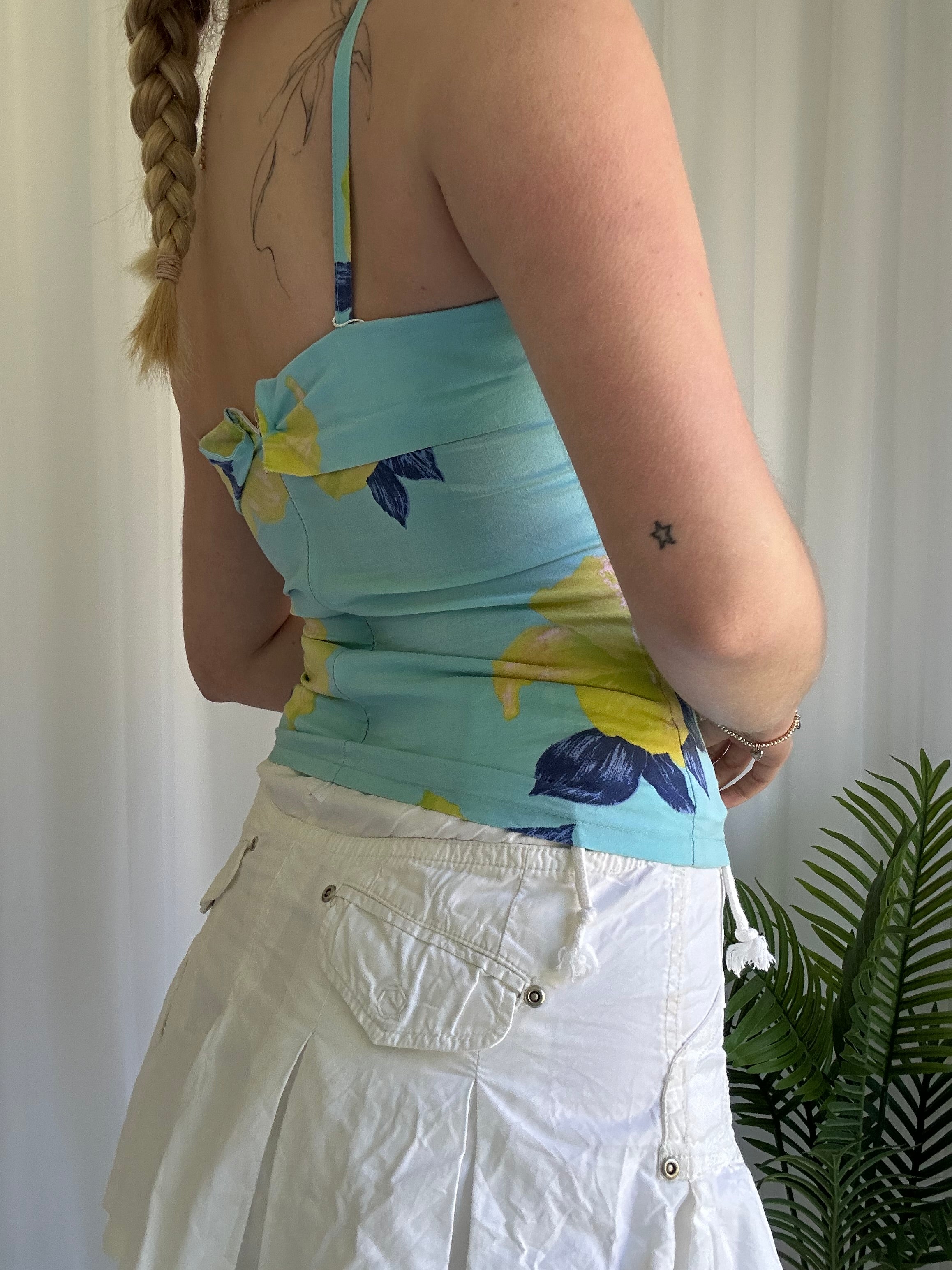 Blue floral cami top