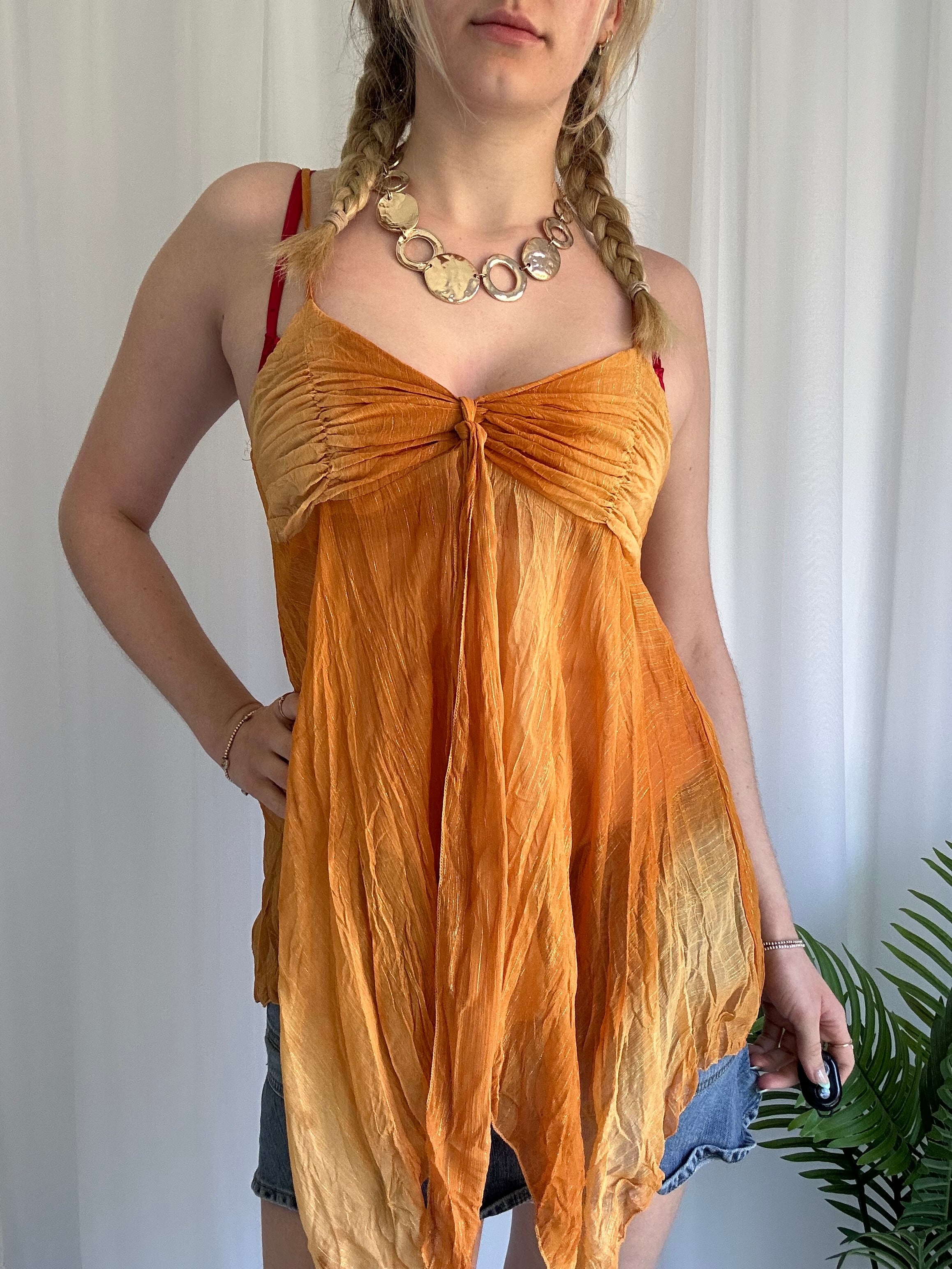 Orange sparkly fairy cami