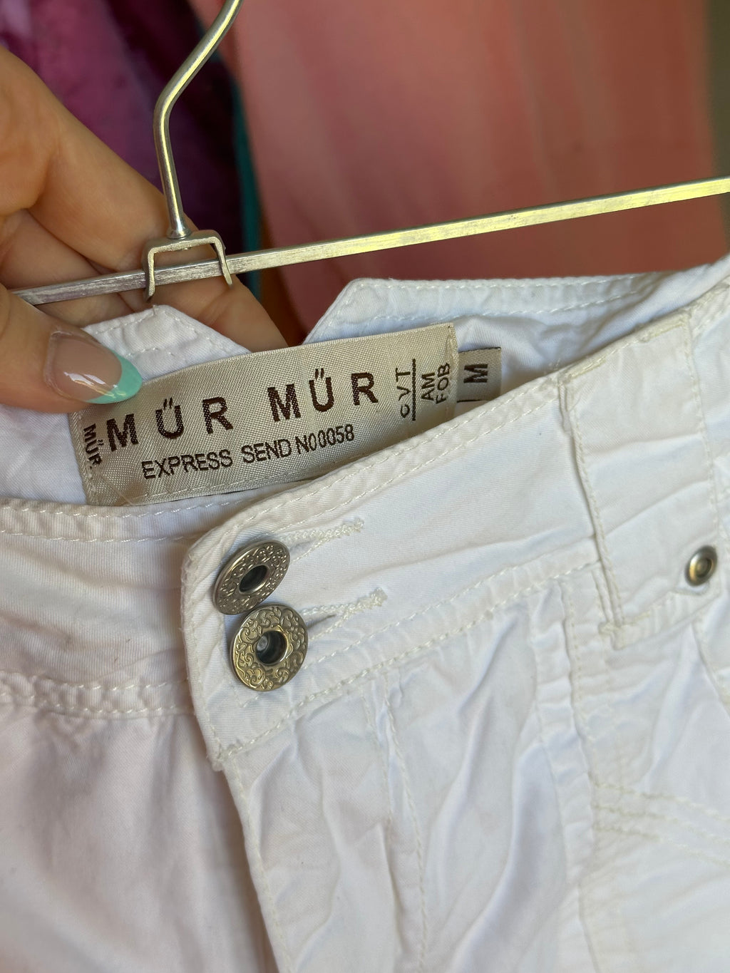 White ruffle cargo mini skirt