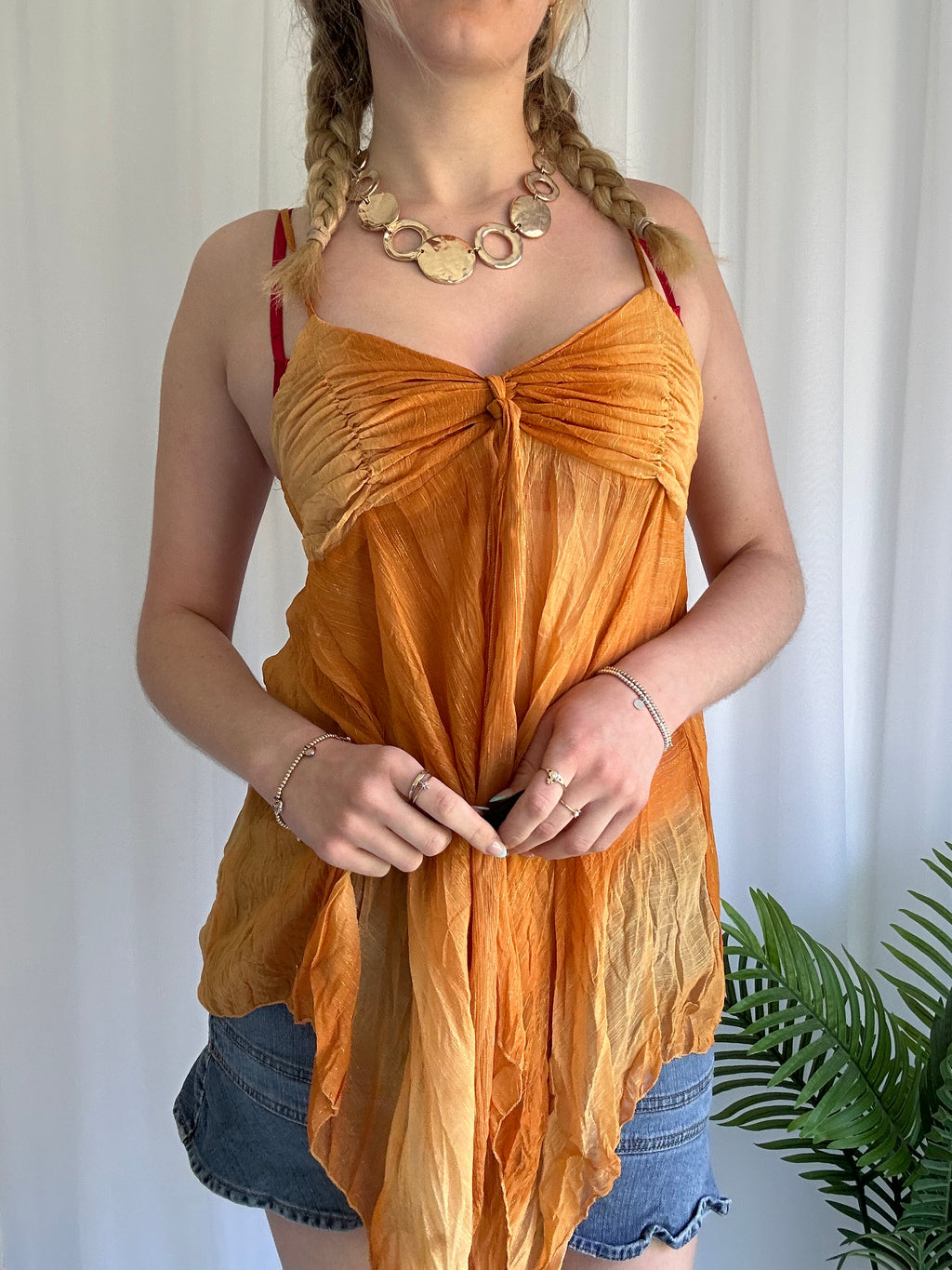 Orange sparkly fairy cami